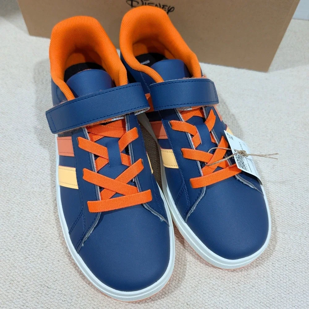 Adidas Disney Grand Court Mickey EL K Navy Orange Sneakers JS2345 Kids Size 5